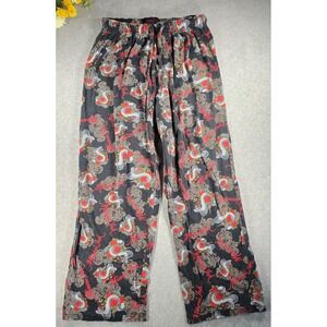 Y2K Miami Ink Mens Large Dragon Snake Rose Tattoo Print Pajama Lounge Pants